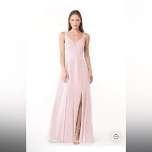 A-Line Chiffon Floor-Length Dress Blushing Pink